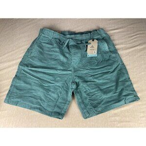 PrAna Mens Shorts XL Canyon Camp Short Cove Green Corduroy Drawstring Summer